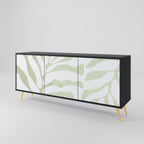 BOTANICAL SPARK 3-Door Sideboard in Black Finish