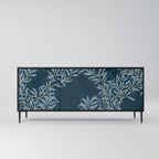 BLUE LEAVES 3-Door Sideboard in Black Finish