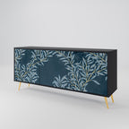 BLUE LEAVES 3-Door Sideboard in Black Finish