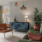 BLUE LEAVES 3-Door Sideboard in Black Finish