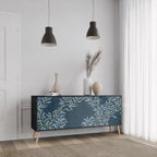 BLUE LEAVES 3-Door Sideboard in Black Finish