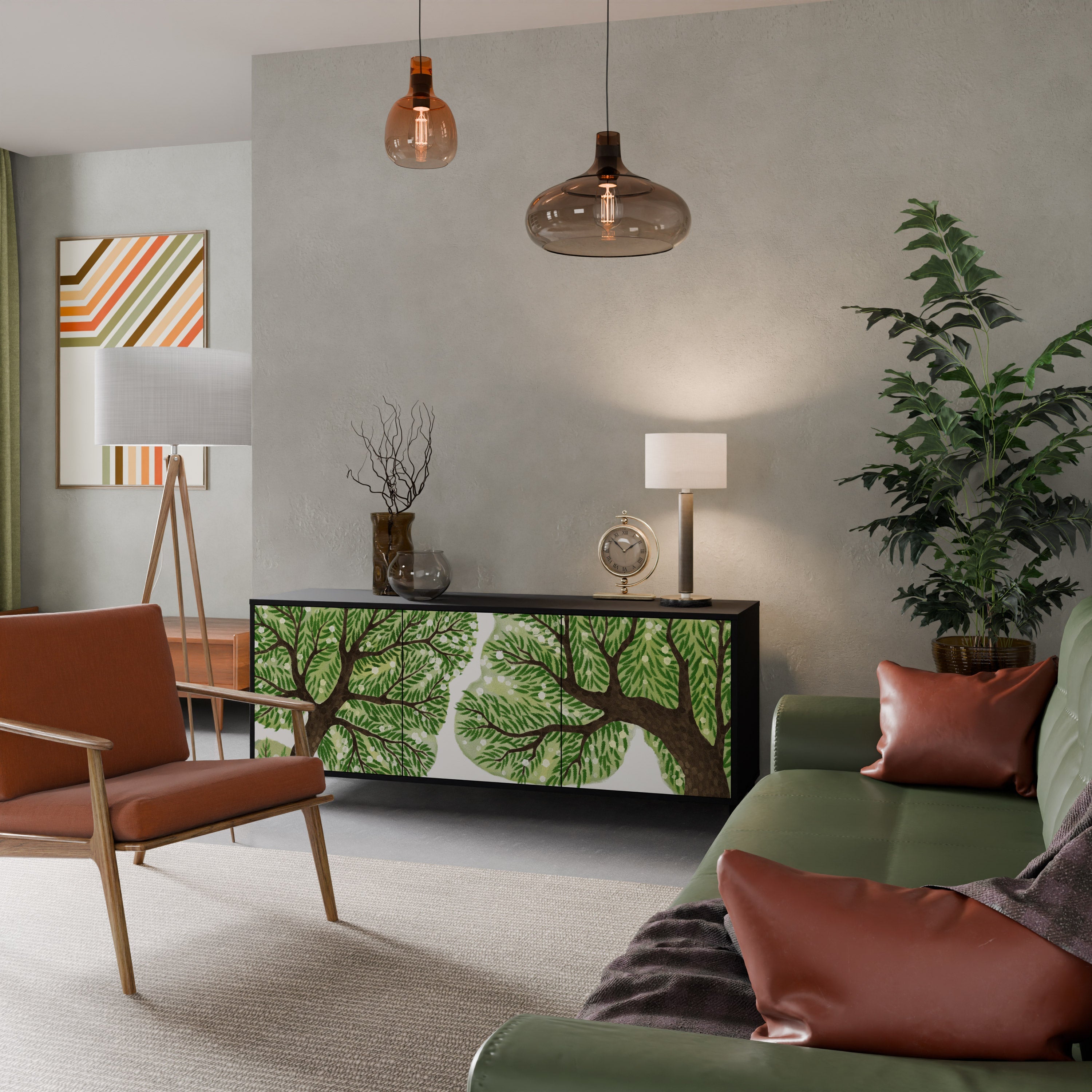 WILDERNESS DASH Sideboard mit 3 Türen in Schwarz