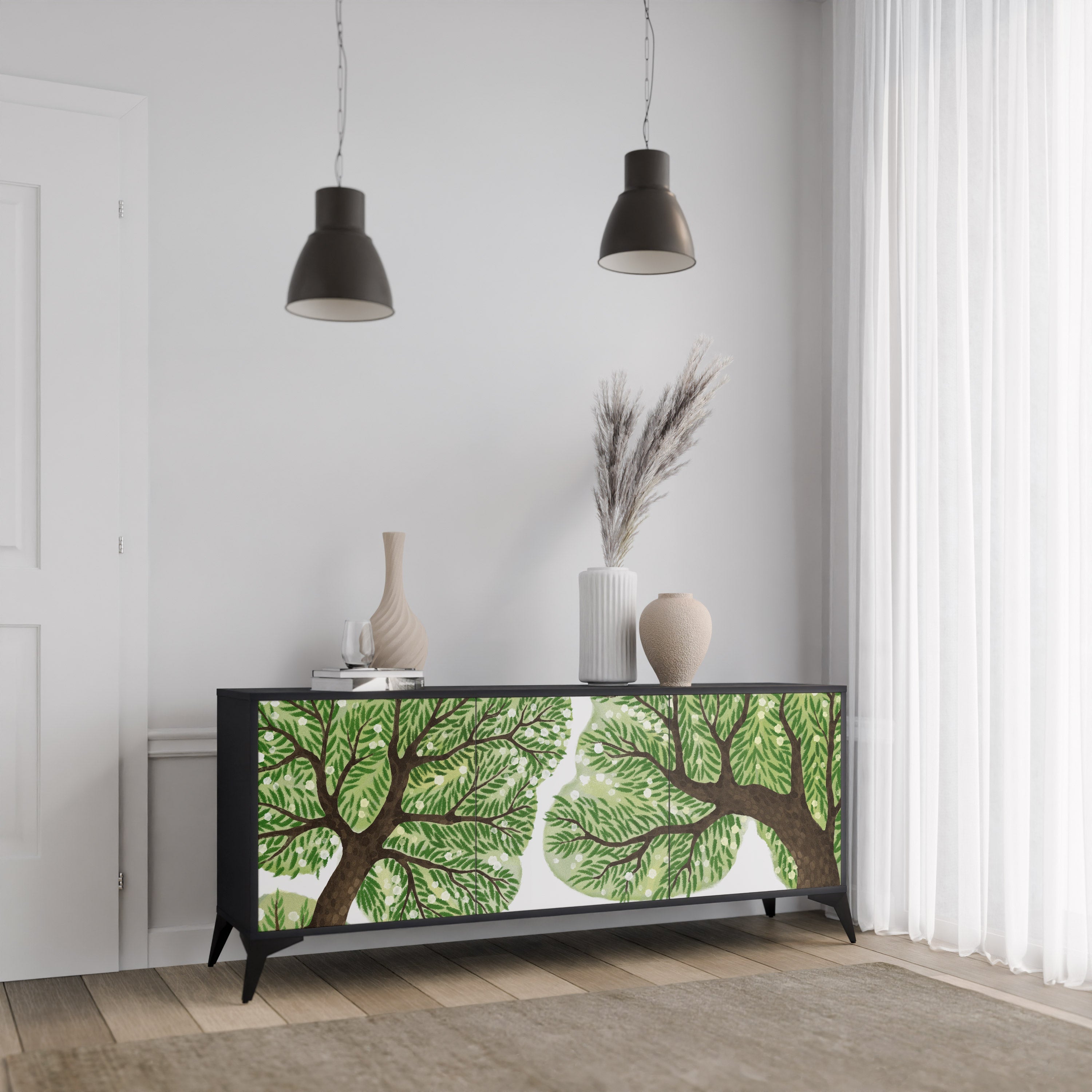 WILDERNESS DASH Sideboard mit 3 Türen in Schwarz