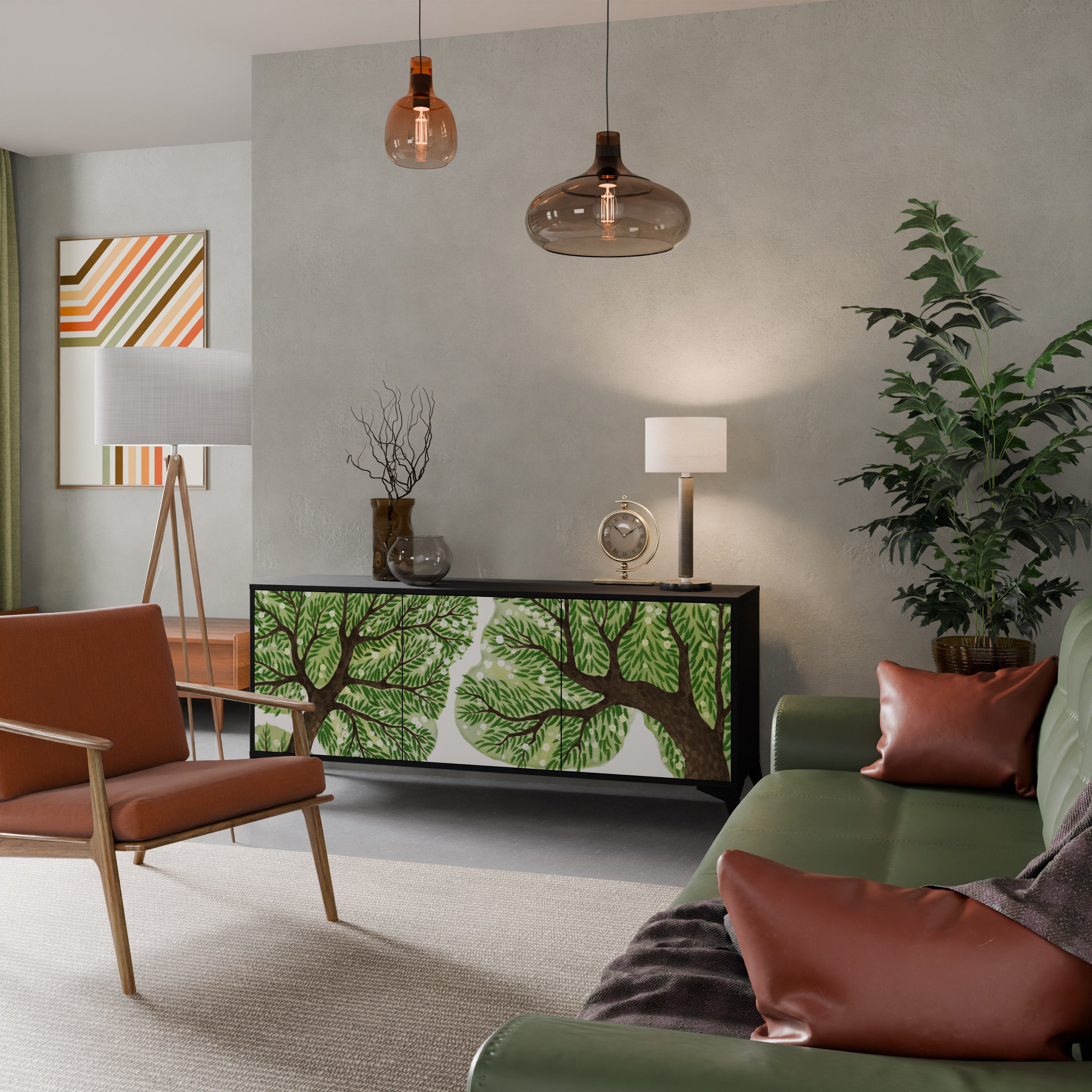 WILDERNESS DASH Sideboard mit 3 Türen in Schwarz