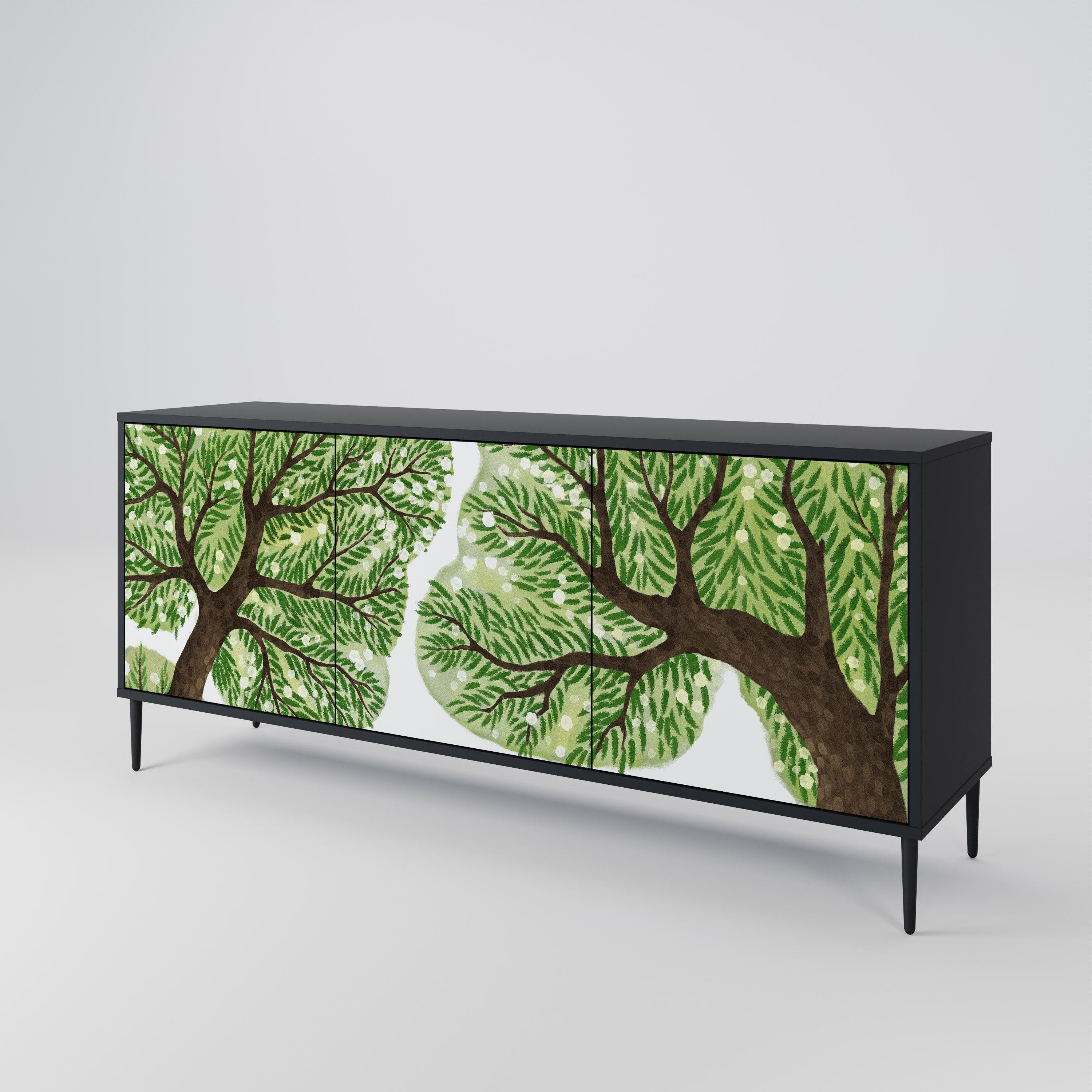 WILDERNESS DASH Sideboard mit 3 Türen in Schwarz