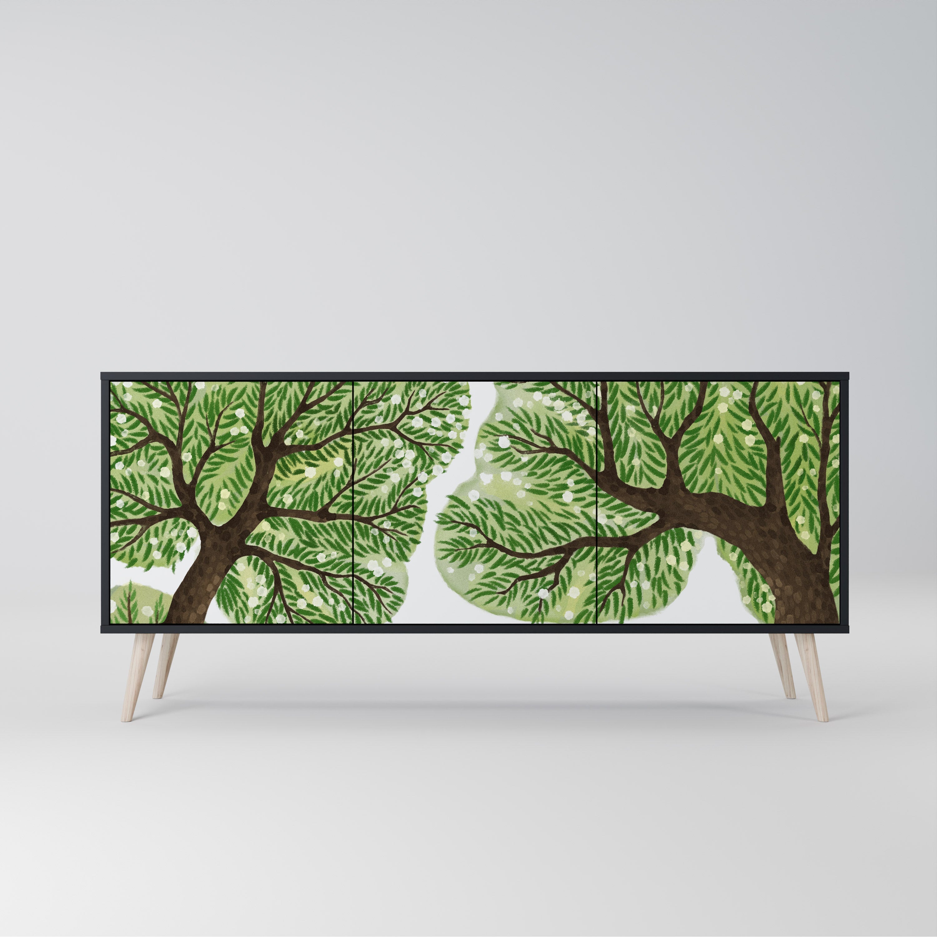 WILDERNESS DASH Sideboard mit 3 Türen in Schwarz