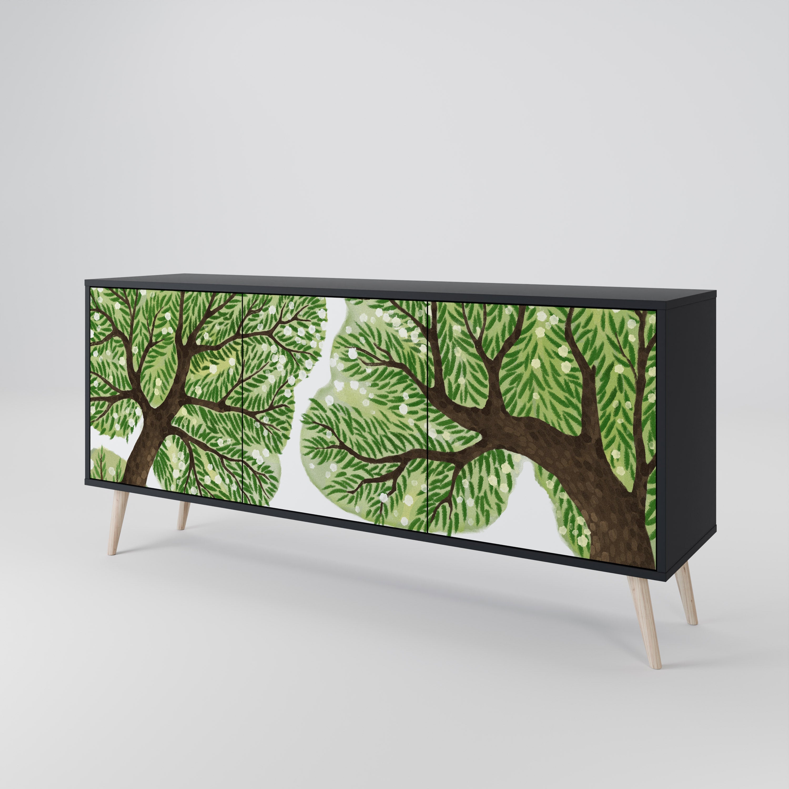WILDERNESS DASH Sideboard mit 3 Türen in Schwarz