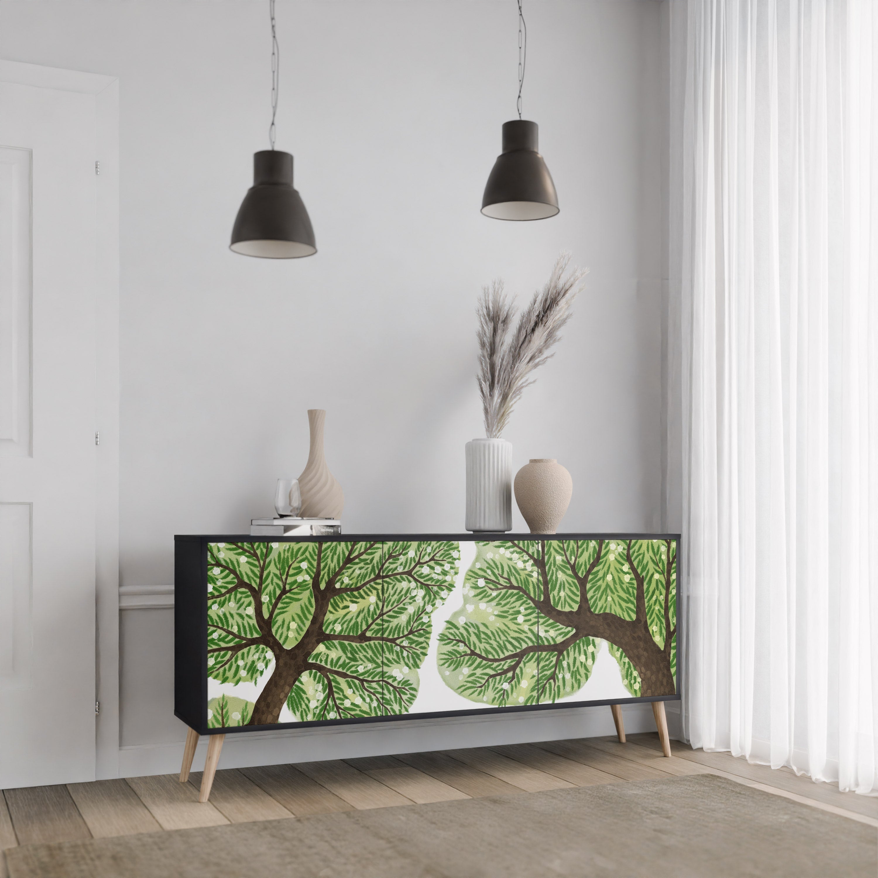 WILDERNESS DASH Sideboard mit 3 Türen in Schwarz