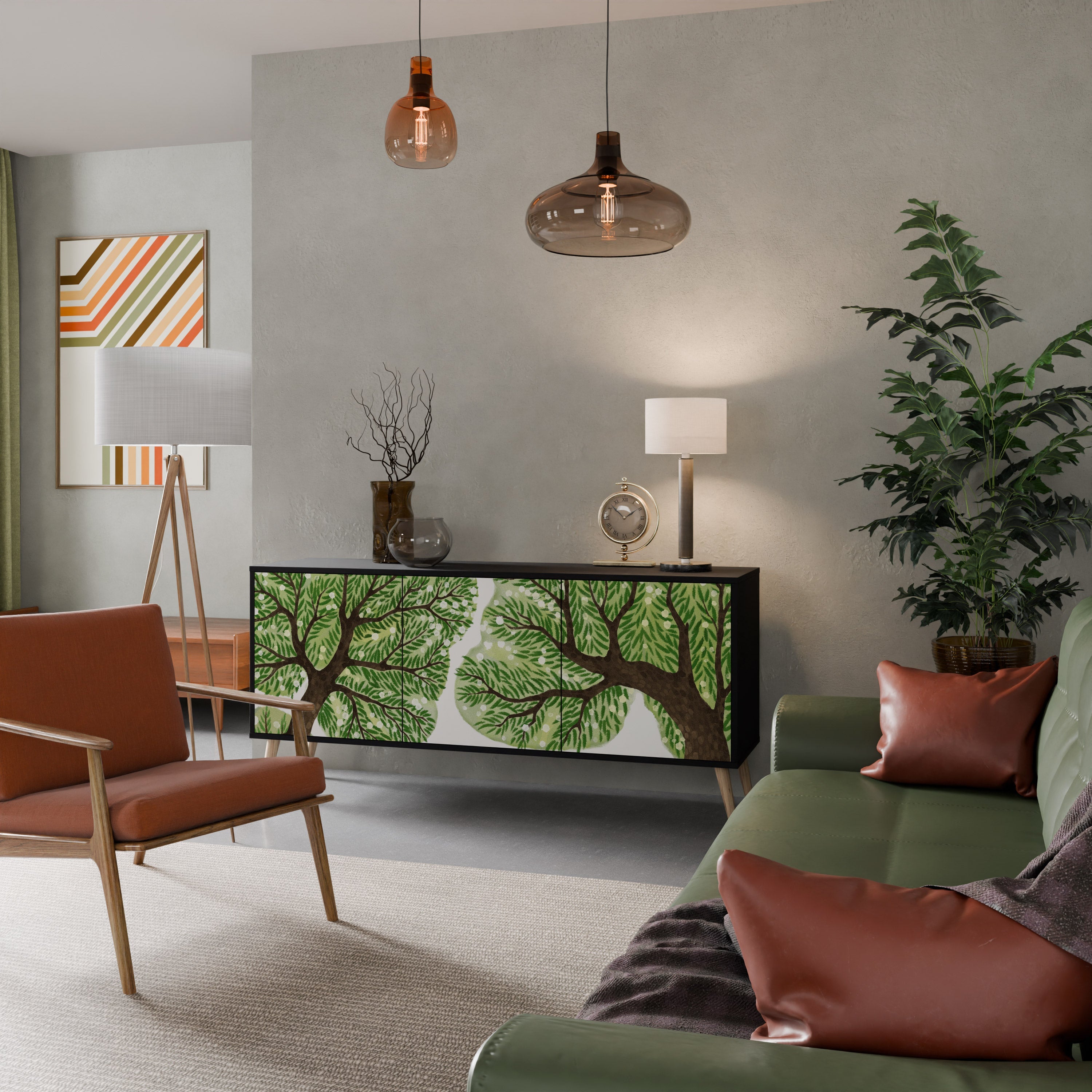 WILDERNESS DASH Sideboard mit 3 Türen in Schwarz