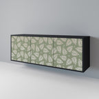 LEAVES ON GREEN 3-Door Sideboard in Black Finish