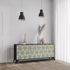 LEAVES ON GREEN 3-Door Sideboard in Black Finish
