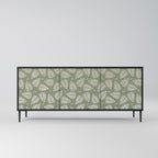 LEAVES ON GREEN 3-Door Sideboard in Black Finish