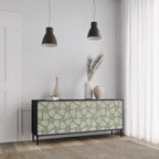 LEAVES ON GREEN 3-Door Sideboard in Black Finish