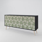 LEAVES ON GREEN 3-Door Sideboard in Black Finish