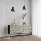 LEAVES ON GREEN 3-Door Sideboard in Black Finish