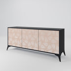 LEAVES ON BEIGE Sideboard mit 3 Türen in Schwarz