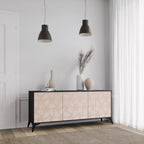LEAVES ON BEIGE Sideboard mit 3 Türen in Schwarz