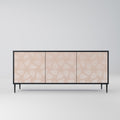 LEAVES ON BEIGE Sideboard mit 3 Türen in Schwarz