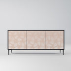 LEAVES ON BEIGE Sideboard mit 3 Türen in Schwarz