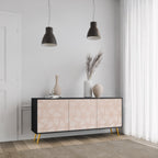 LEAVES ON BEIGE Sideboard mit 3 Türen in Schwarz