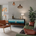 LUNAR SECRETS 3-Door Sideboard in Black Finish