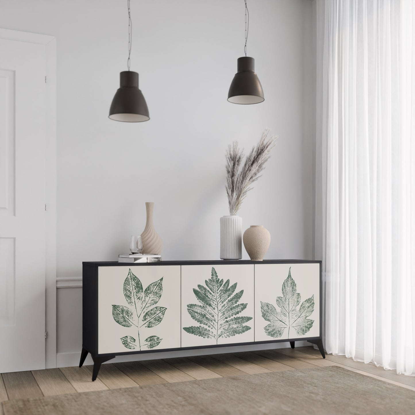 GREEN LEAFY STAMPS 3-türiges Sideboard