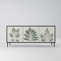GREEN LEAFY STAMPS 3-Door Sideboard in Black Finish