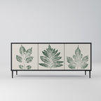 GREEN LEAFY STAMPS 3-Door Sideboard in Black Finish