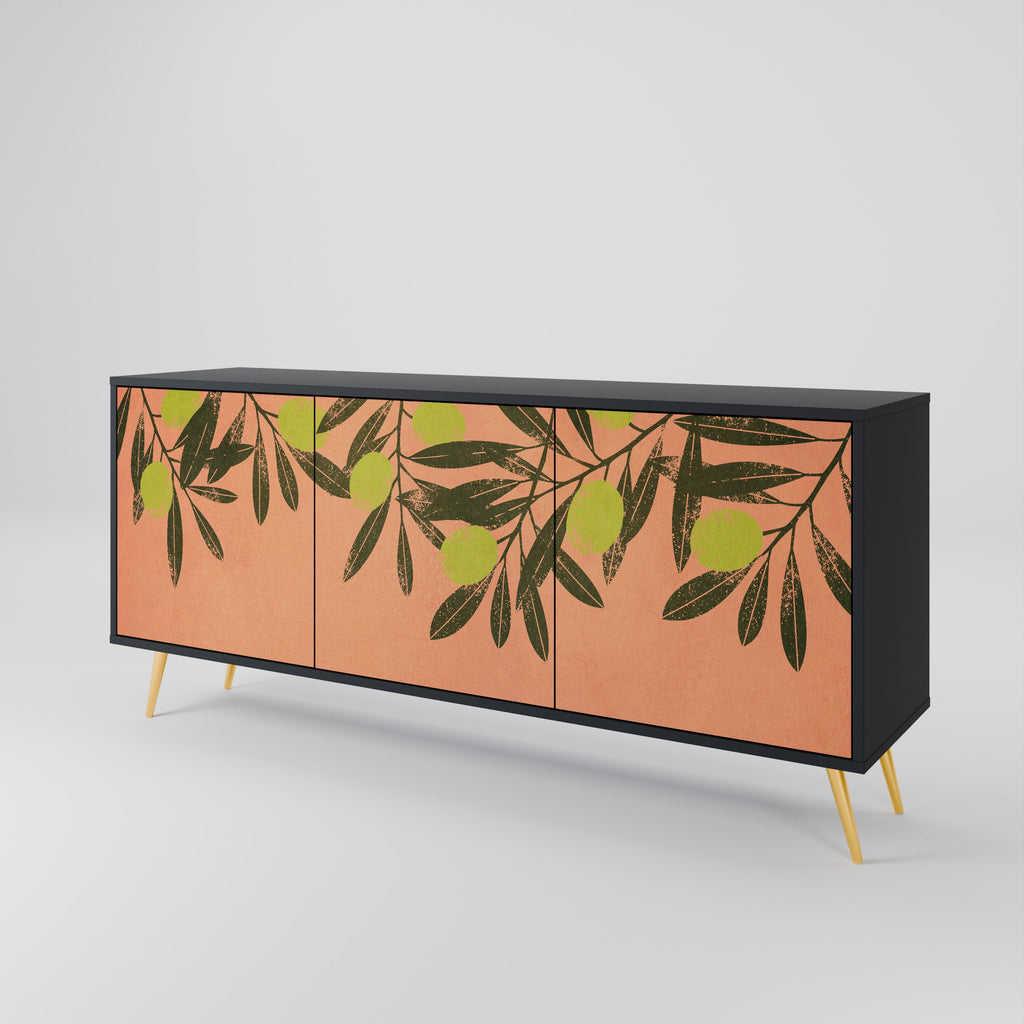JUICY OLIVES 3-Door Sideboard in Black Finish