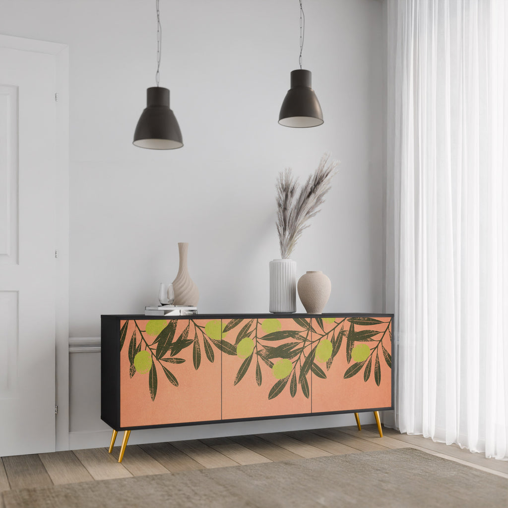 JUICY OLIVES 3-Door Sideboard in Black Finish