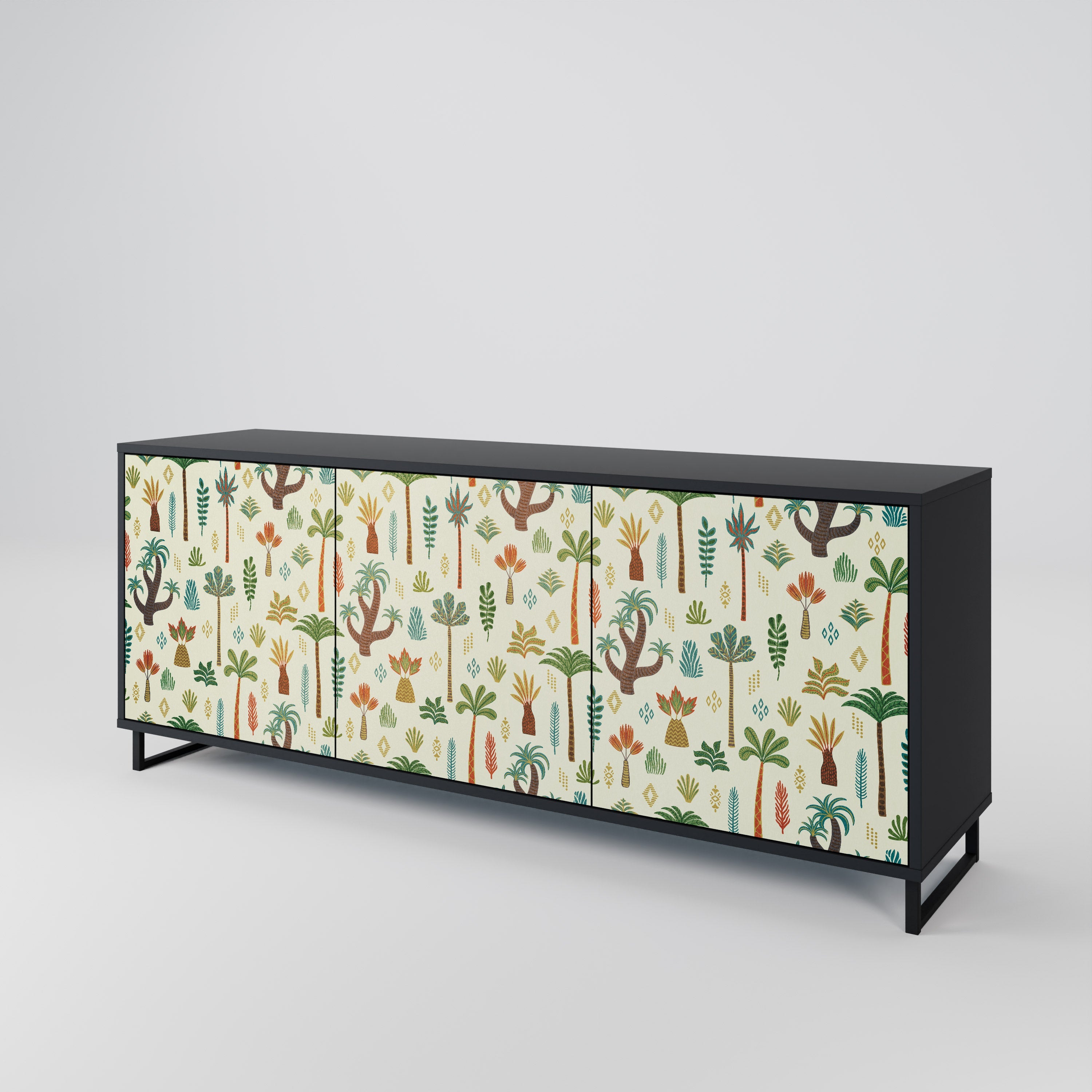 PALM SPRING 3-Door Sideboard in Black Finish
