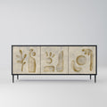 SAND SCULPTURES 3-Door Sideboard in Black Finish
