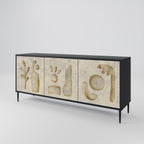 SAND SCULPTURES 3-Door Sideboard in Black Finish