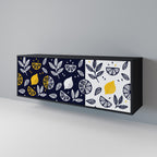 CITRUS BLACK AND WHITE 3-Door Sideboard in Black Finish