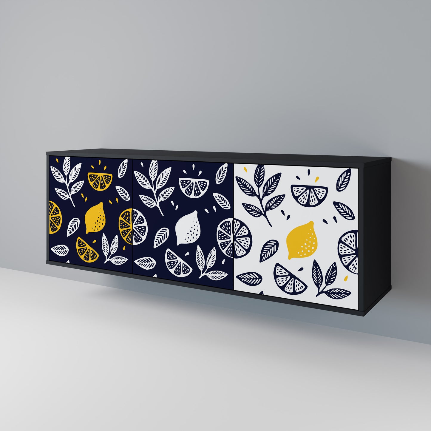 CITRUS BLACK AND WHITE 3-Door Sideboard