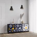 CITRUS BLACK AND WHITE 3-Door Sideboard in Black Finish