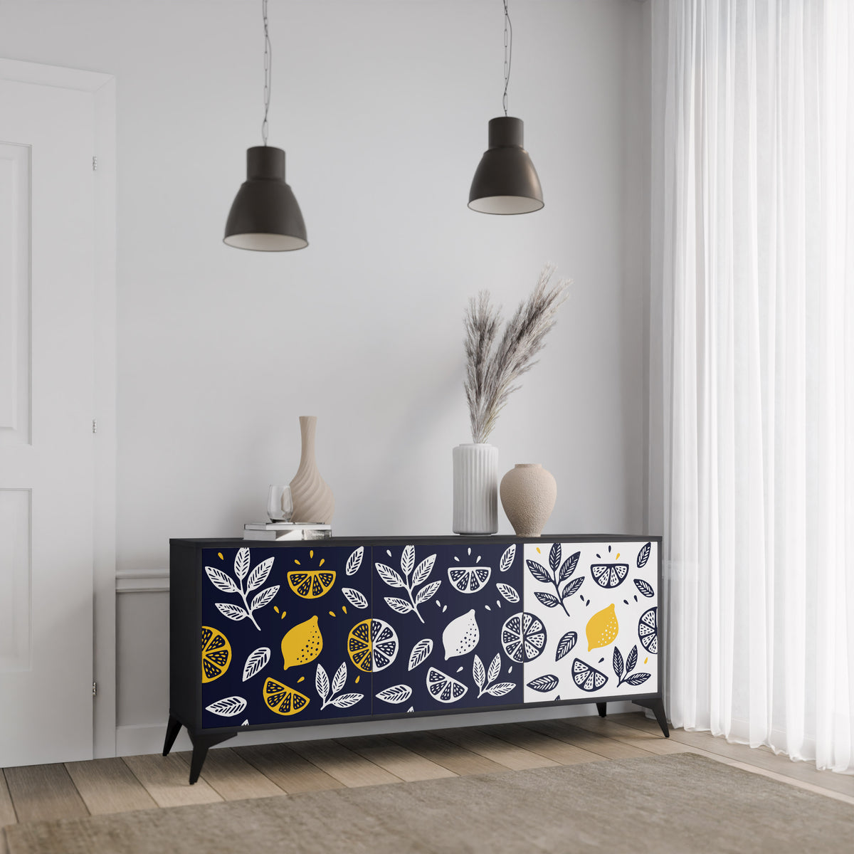 CITRUS BLACK AND WHITE 3-türiges Sideboard