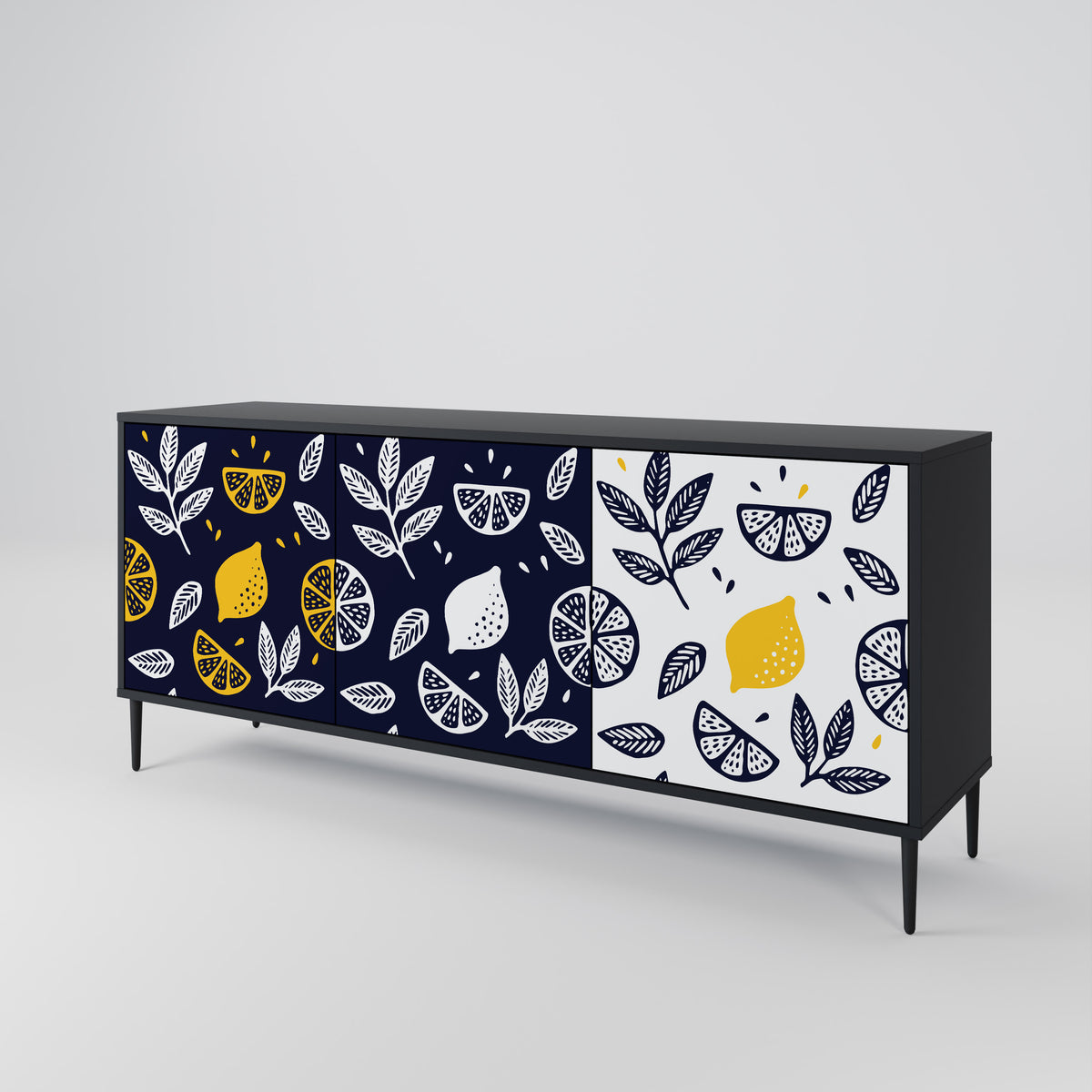 CITRUS BLACK AND WHITE 3-türiges Sideboard