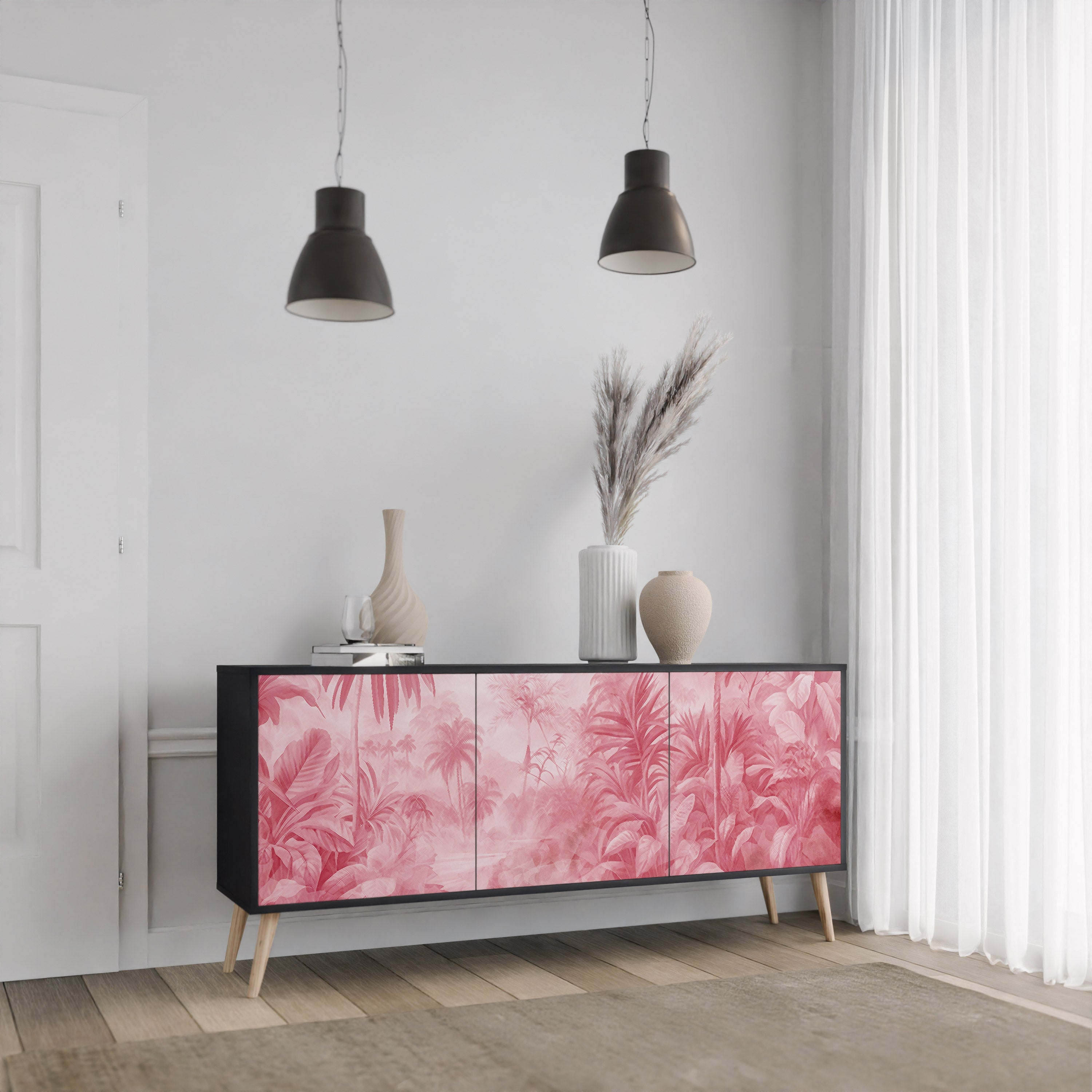 SWEET TROPICS 3-Door Sideboard in Black Finish