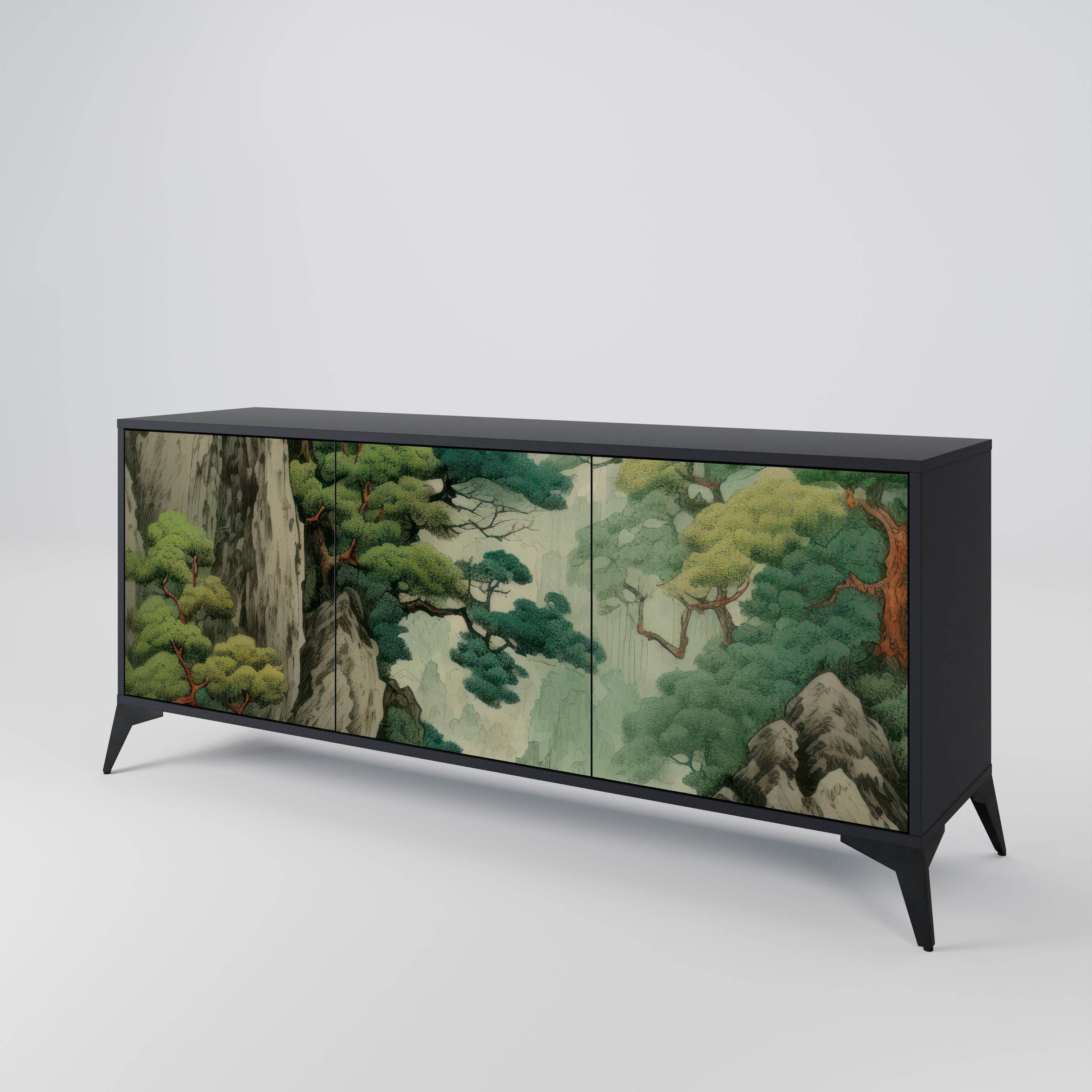 VERDURE ABYSS 3-Door Sideboard in Black Finish