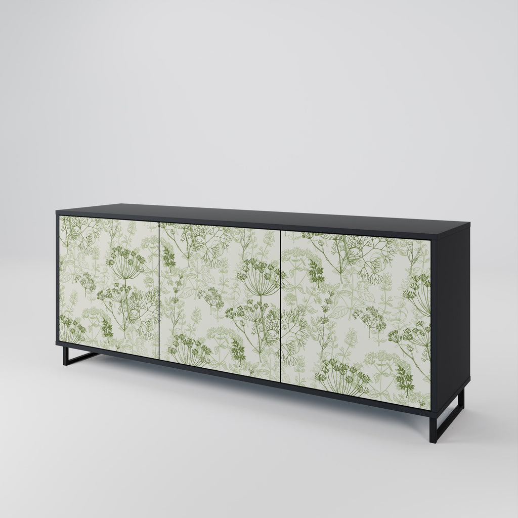 FENNEL BALDACHIN 3-Door Sideboard in Black Finish