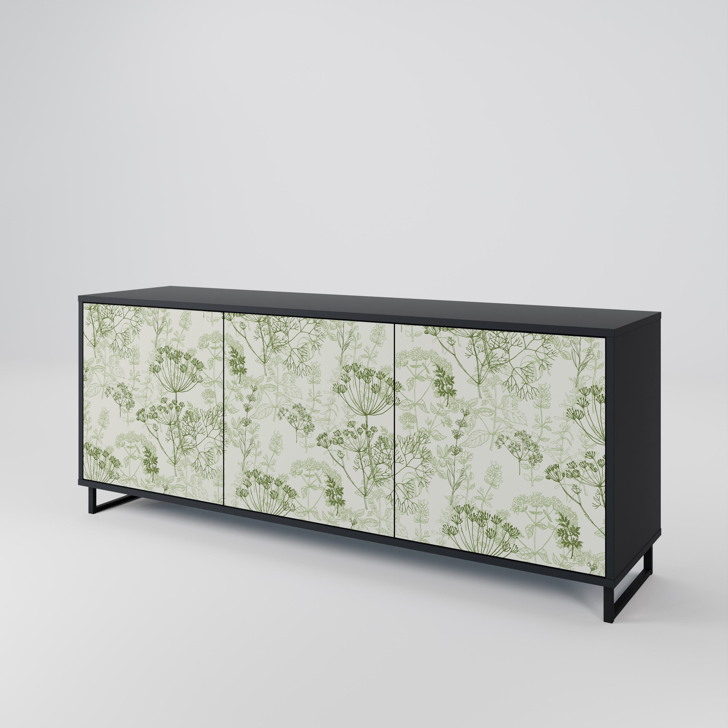 FENNEL BALDACHIN 3-Door Sideboard in Black Finish