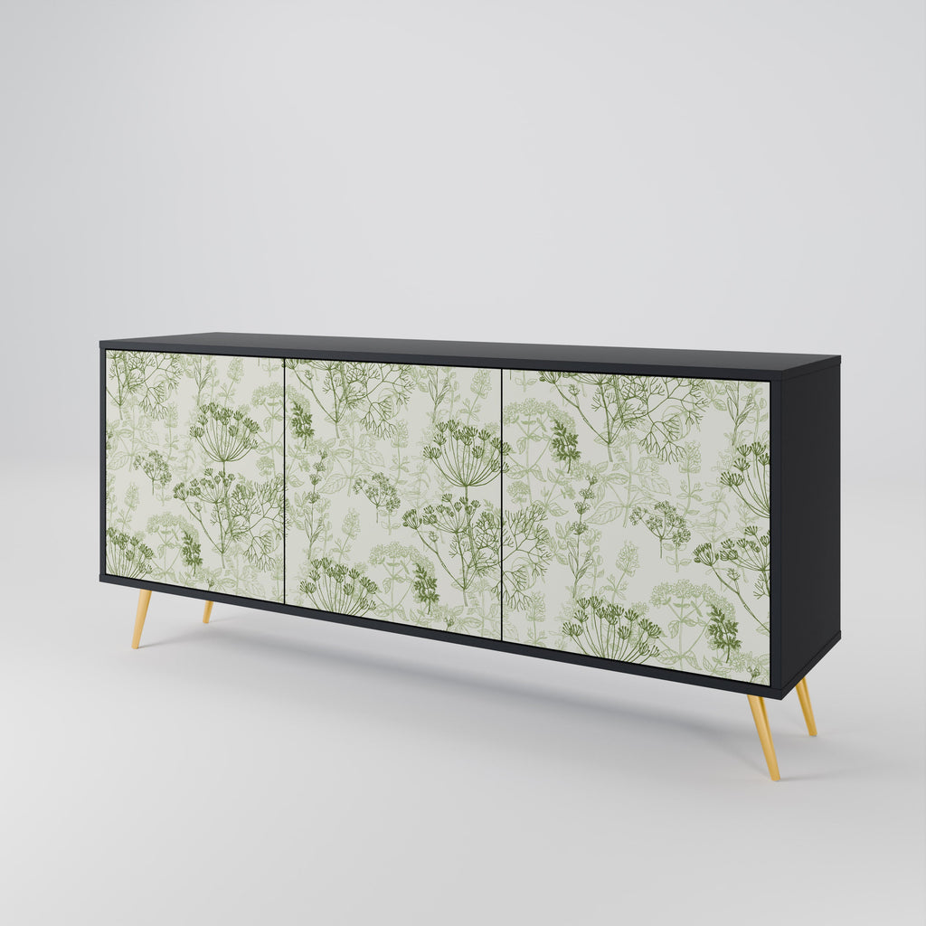 FENNEL BALDACHIN 3-Door Sideboard in Black Finish