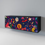FESTIVE PLEASURES 3-Door Sideboard in Black Finish