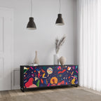 FESTIVE PLEASURES 3-Door Sideboard in Black Finish