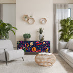 FESTIVE PLEASURES 3-Door Sideboard in Black Finish