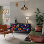 FESTIVE PLEASURES 3-Door Sideboard in Black Finish