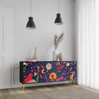 FESTIVE PLEASURES 3-Door Sideboard in Black Finish