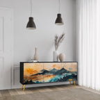 OMINOUS MOUNTAINS 3-Door Sideboard in Black Finish