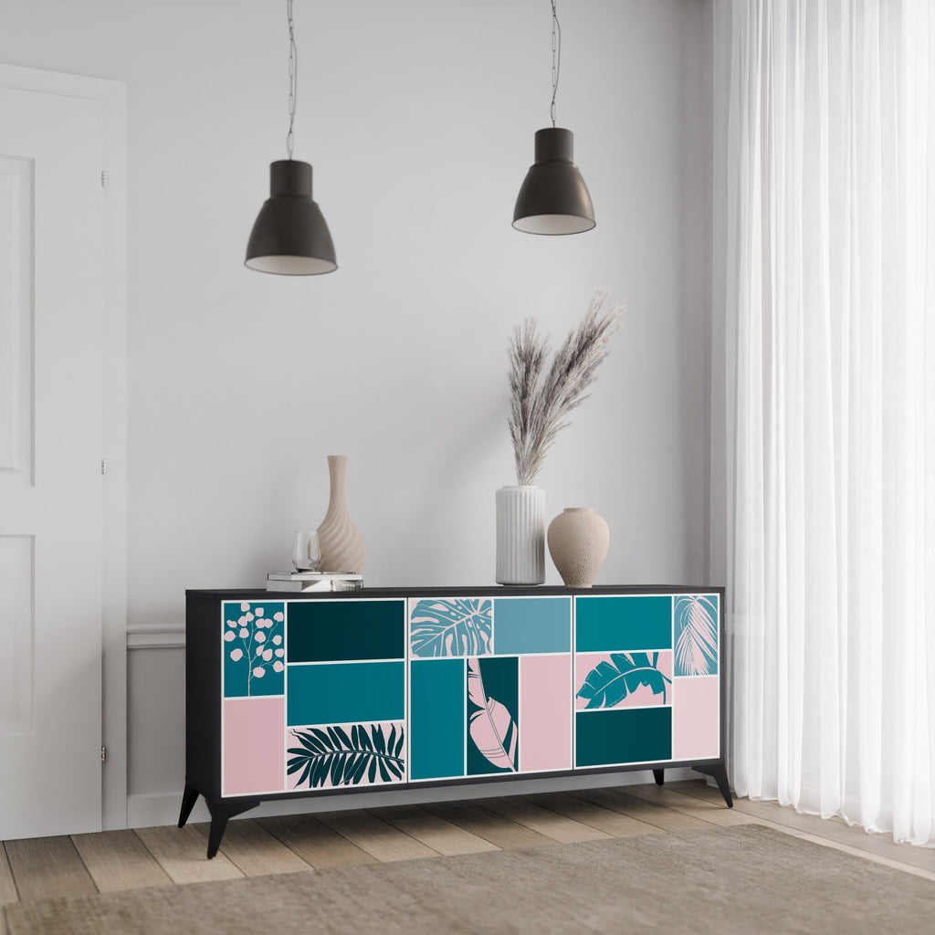 COMBINATION OF SHAPES 3-Door Sideboard in Black Finish